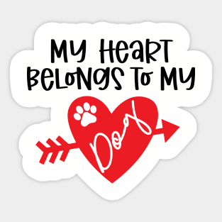 My Heart Belongs to Dog Sticker